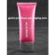 flat plastic tube cosmetic container with screw metalized cap