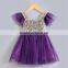 2015 new children short sleeves paillette dress,princess dresses