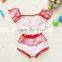 2017 red fashion girls summer swimsuits kids swimwear