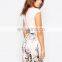 women sleeveless two pieces floral layer prom party dress