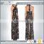 Fashion Sexy Lady Full Print Chiffon Jumpsuit 2016