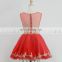 New Arrival Applique Beaded Red Tulle Short Puffy Cocktail Dresses Girls Party Dresses SD365