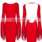 2016 Alibaba China Wholesale Sexy Girl Dress Long Sleeve Open back Bandage Dress