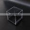 Cube Square Shape Clear Small Acrylic Display Boxes Transparent Plexiglass Perspex Jewellry Display Box With Black Base