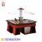 Wooden and Marble Square Type Salad Chiller Display Refrigerator