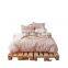 Eco Friendly  Duvet Cover Floral Cotton Bedding Set with Fuzzy Ball from China