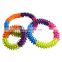 Durable 3 sizes rubber dog biting chewing ring toy fresh colors dog ring with thorns