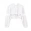 Hot Selling OEM Custom Logo 100 cotton Terry Womens Blank Cropped Top Hoodie