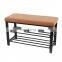 Customized PVC Leather Hallway Metal Steel Shoe Rack Seating Double Size Bench Living Room Sofa