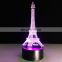 The Eiffel Tower Shape 7 Color Changing 3D Led Night Lamp Light With Touch Control