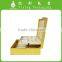 Fancy design gold leather wooden box for cosmetic