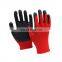 13g Cheap Heavy Industry Hand Knitted Polyester Crinkle Latex Coated Anti Slip Hand Garden Glove