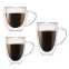 Creative transparent glass water cup with handle insulated coffee tea cup double glass juice cup