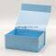 Custom ribbon elegant baby blue food hamper magnetic closure giftbox wholesale