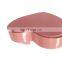 Wholesale pink satin heart wedding chocolate gift box with bow-knot