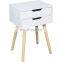 Bed Side Table White Night Table Nightstand Cabinet with 2 Drawers Wood Bedroom Furniture