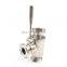 Hygienic Stainless Steel Sanitary Quick Assembly machine Three Way Clamp  Ball Valve