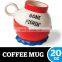 New Arrival Custom Logo Creative 20 Oz Fishbowl Cup Ceramic Red Coffee Mug Ceramic Mug For Milk Coffee For Gifts