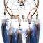 Factory Price Diy Round Frame Macrame Hanging Decor Feather Bead Blue Dream Catcher