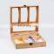 New bamboo wood home hanging storage rack, ziplock food bag storage box organizer top open for kitchen tabletop plastic drawer