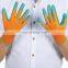 Cotton Polyester Latex Coated Safety Gloves Knitted Crinkled Hand Work Gloves