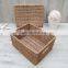 Hot Selling Vintage Rectangular Seagrass Lidded Basket With Handle Straw Storage BASket Wholesale