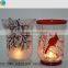 Poinsettias Hand-Painted Crackle Glass Hurricane Candle Holders Bird of Snow Tree Crackle Glass Candle Holder                        
                                                Quality Choice