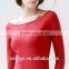 2014 Pure color long sleeve boat neck women body shape t shirt from China clothing company