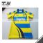 Hot sale full sublimation printed rugby jersey green and yellow
