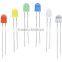 5mm diffused Green Oval LED diode without stopper 3000-4000MCD