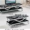 Factory whosale modern F11 rectangular glass coffee table aluminum alloy metal tea table