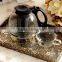 Aibaba Best High Quality faux leather designer food serving trays,handle tea serving tray,tea serving tray for coffee bar