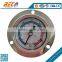 Stainless steel case Steam boiler glycerine pressure gauge with flange