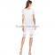 latest trendy charming women dress crocheted shirt collar short sleeve waist belt bodycon above knee mini casual dress