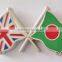 UK with Bangladesh meeting cross flag lapel pin badge