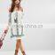 Wholesale Women Offer Shoulder Swing Dresses With Vintage Embroidery in Summer Wear