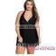 Black White Fringe Curvy One-piece Swimdress swimwear brazilian bikini