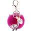 Wholesale big Rabbit Fur Ball Keychain with mule