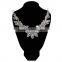 Beautiful crystal design clear rhinestone beaded bridal motif neckline applique