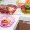round design fruit plastic basket/unbreakable plastic basket/vegetable basket