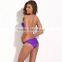 In Stock! RELLECIGA Jungle Jewel Fashion Bandeau Bikini Swimwear - Classic Solid Purple With 1/2 Mild Push-up Cup