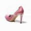 OP16 fashion stylish blue and Pink young women high heel pointy toe dress shoes for women style                        
                                                                                Supplier's Choice