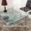 L815A Modern Dining Set with Clear Glass Top/Table + 6 luxury fabric Chairs