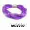 girls crystal plastic mesh tube bracelet magnetic bracelet with metal bead