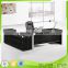 Guangzhou manufacture high grade black glass top executive desk