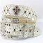 2016 New Design Western Rhinestone Leather Belt With Crystals Circle Chains and Studs Embedded