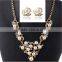 Gold plating imitation pearl fishional bridal jewelry set decorated with rhinestone