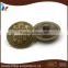 custom logo antique brass metal alloy shank button