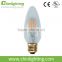 High efficiency UL listed decorative candle shape e26 e12 b13 c45 led filament bulb