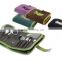 personal care wallet with cosmetic brushes, manicure kits and sewing kits